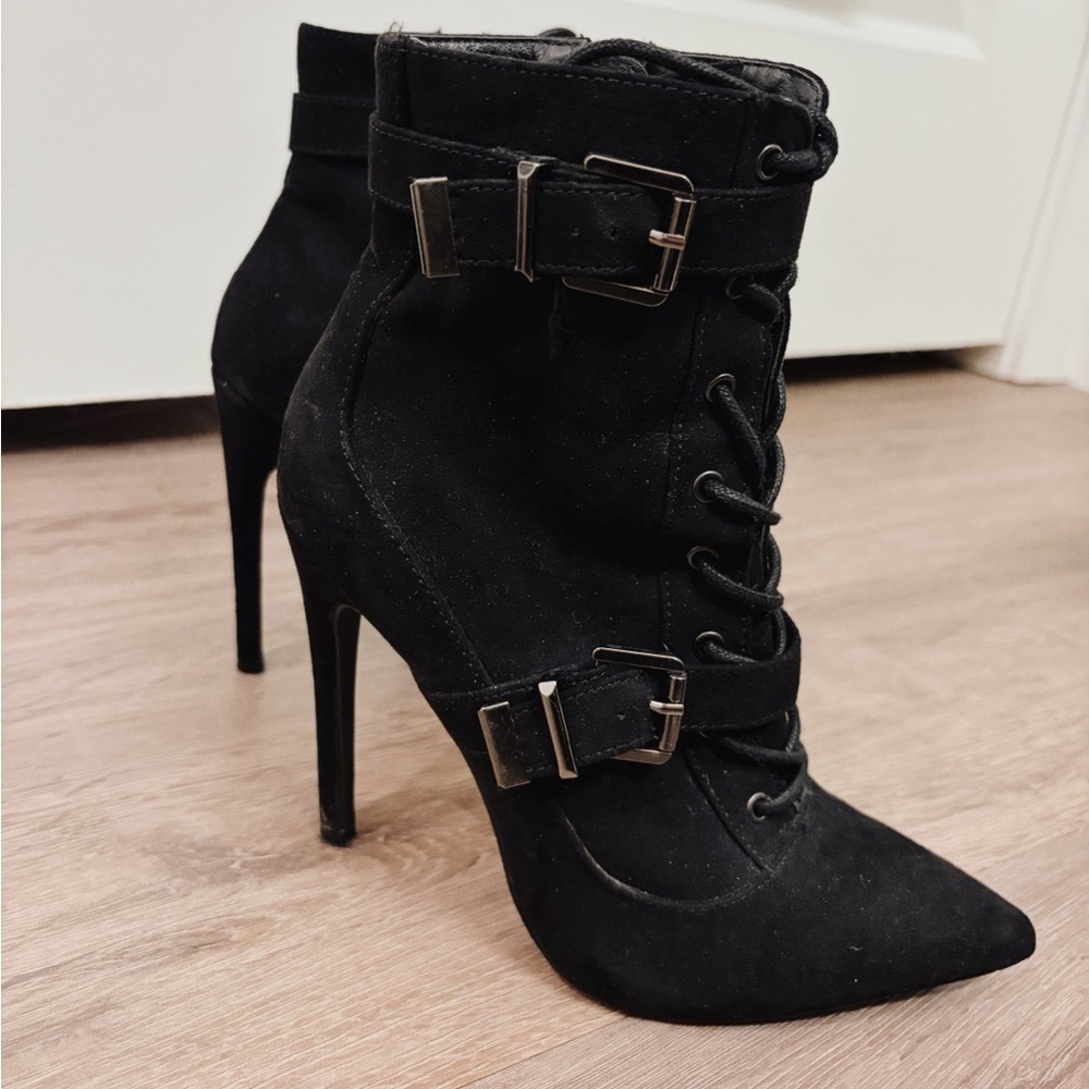 Maxwell Suede High Heel Ankle Boots - Picture 9 of 9
